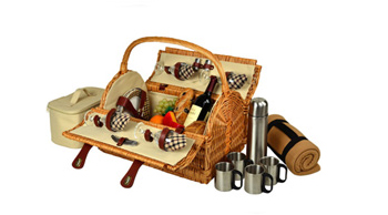 Yorkshire Picnic Bskt for 4 w/Blkt & Coffee